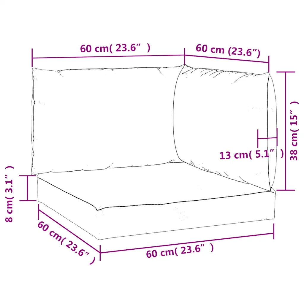 Cuscini per Pallet 3 pz | Cuscini per sedie Multicolore in Tessuto Oxford