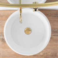 Lavabo Da Appoggio Rea Helen Gold White