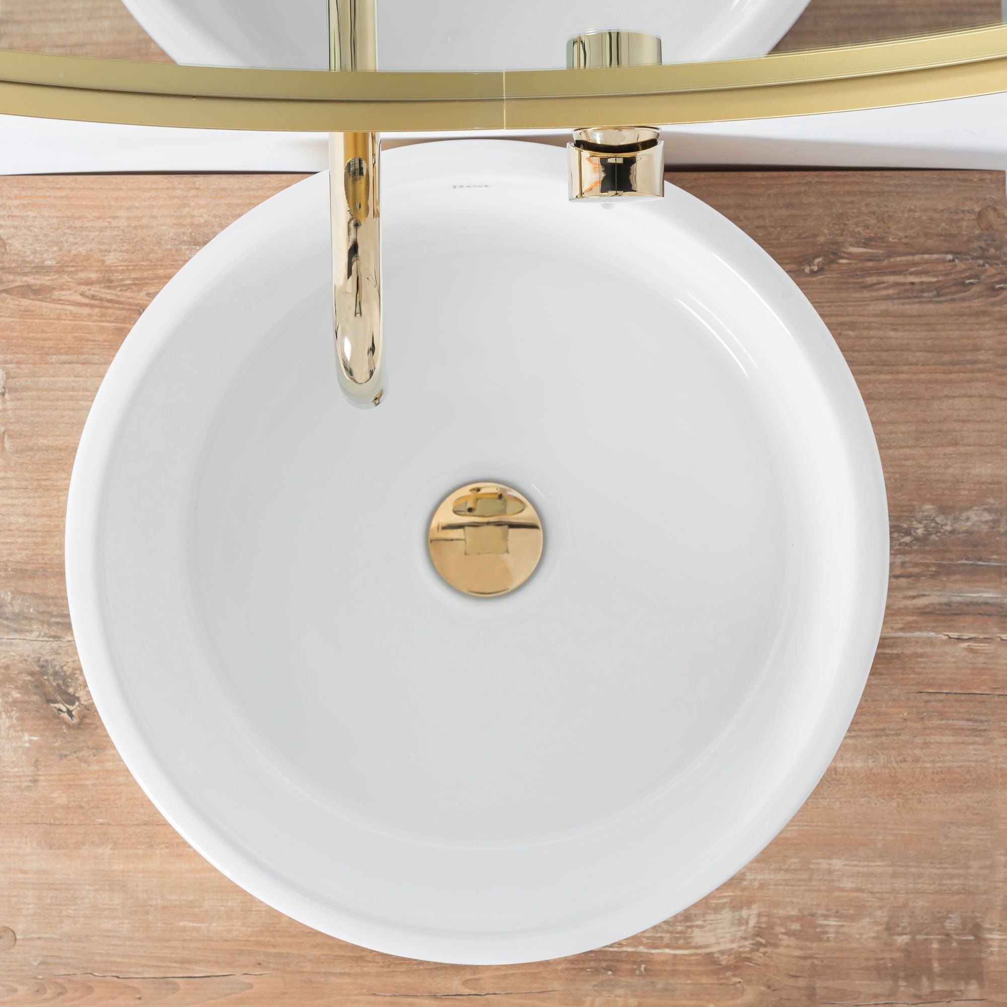 Lavabo Da Appoggio Rea Helen Gold White