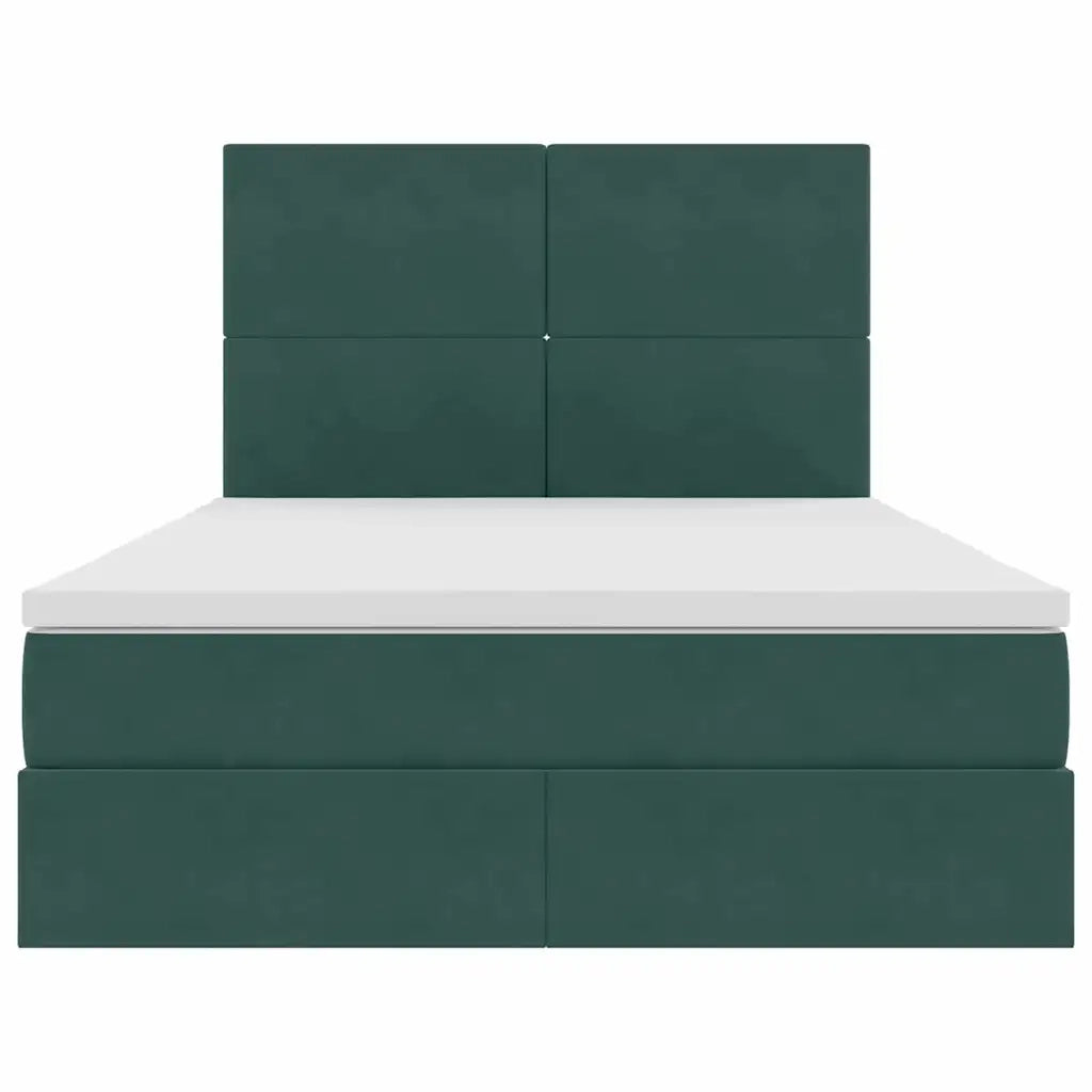 Letto con contenitore e materasso Verde Scuro 140 x 190 cm 3371970