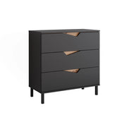 Vicco Cassettiera per camera da letto Antracite/Artisan 80 x 81.2 cm con 3 cassetti