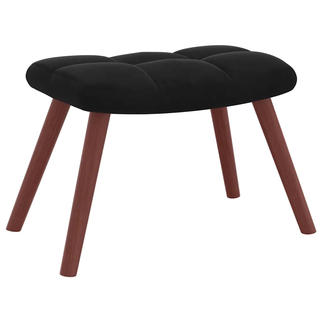 Divano Sedia-Poltrona Relax con Poggiapiedi Nero in Velluto 551461
