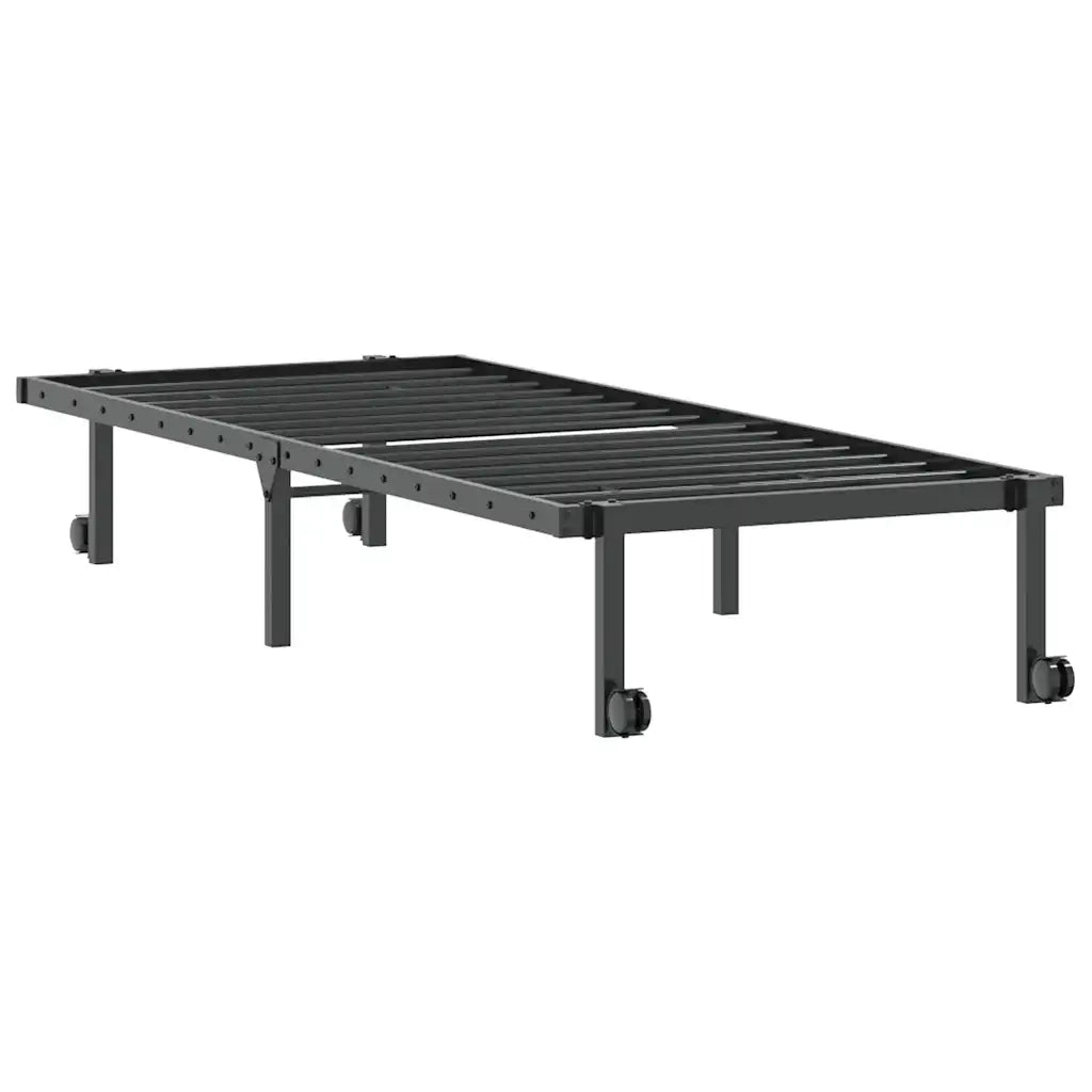Giroletto senza Materasso Pieghevole Nero 75x190 cm in Acciaio 4103957