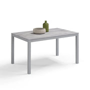 Tavolo da pranzo allungabile Cemento Silver 110x70 modello GIOTTO MADE IN ITALY con allunga laterale 40 cm per sala da pranzo, cucina e soggiorno, design moderno