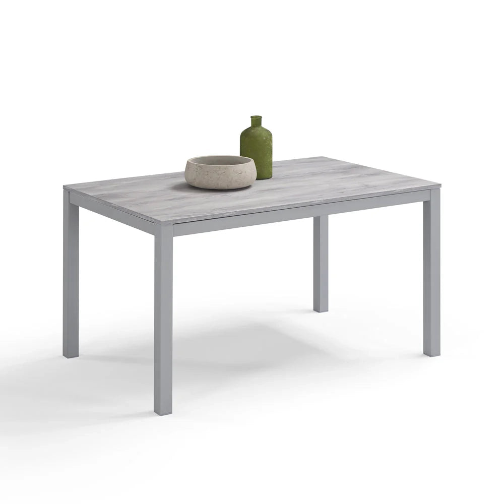 Tavolo da pranzo allungabile Cemento Silver 110x70 modello GIOTTO MADE IN ITALY con allunga laterale 40 cm per sala da pranzo, cucina e soggiorno, design moderno
