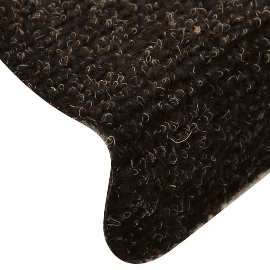 Tappetini per scale autoadesivi 5 pz 65x21x4 cm marrone scuro semicircolari grandi 149710