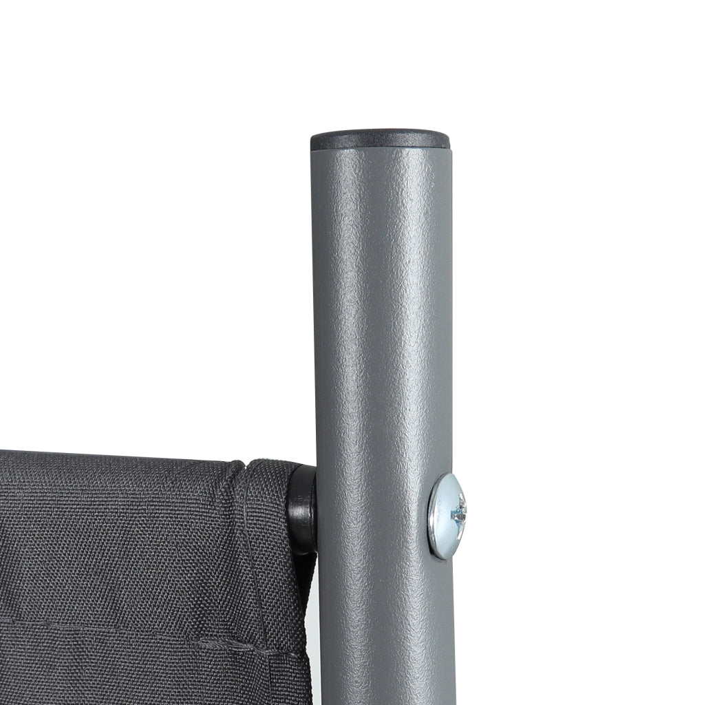 Paravento 204x180 cm in metallo e poliestere grigio scuro, pieghevole per ufficio –