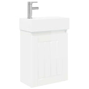 Mobile Bagno | Armadio da bagno con rubinetto Bianco Lucido 45,5 x 25,5 x 84 cm