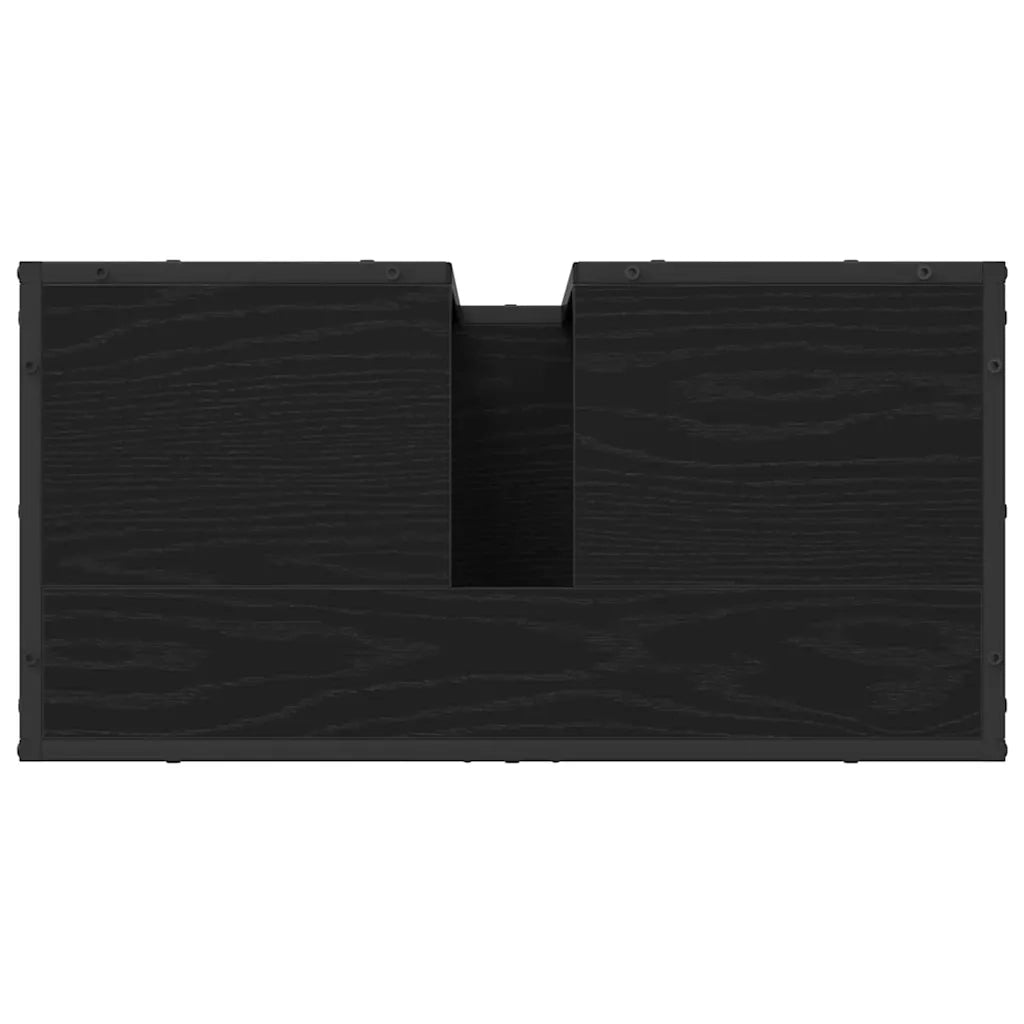 Set di mobili per il bagno 3 pcs Rovere Nero Legno multistrato