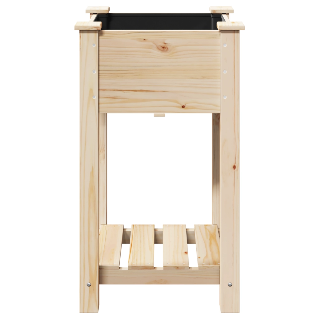 Vaso da giardino  con ripiano 45x45x76 cm in legno massello di abete