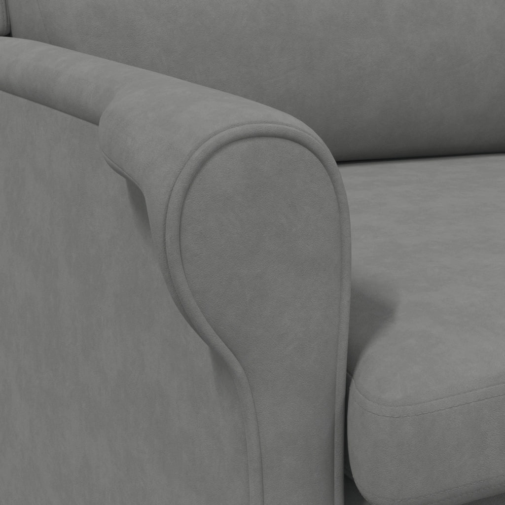 Poltrona Grigia Scura Grigio Scuro Tessuto e Legno Standard