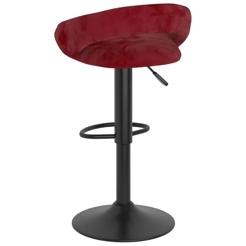 vidaXL Sgabelli da Bar 2 pz Rosso Vino in Velluto