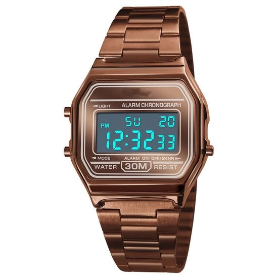Orologio da Ufficio Luxe - Acqua Resistenete - LED Retroilluminazione - Cronografo Digitale - Adatto all'Uso Giornaliero - Umidità e Shock Resistenete