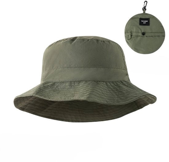 Cappello impermeabile per donna, cappello da pesca per donna e uomo, cappello da mare, cappello da sole per donna, ripiegabile e portatile, per esterno, estate, verde militare.