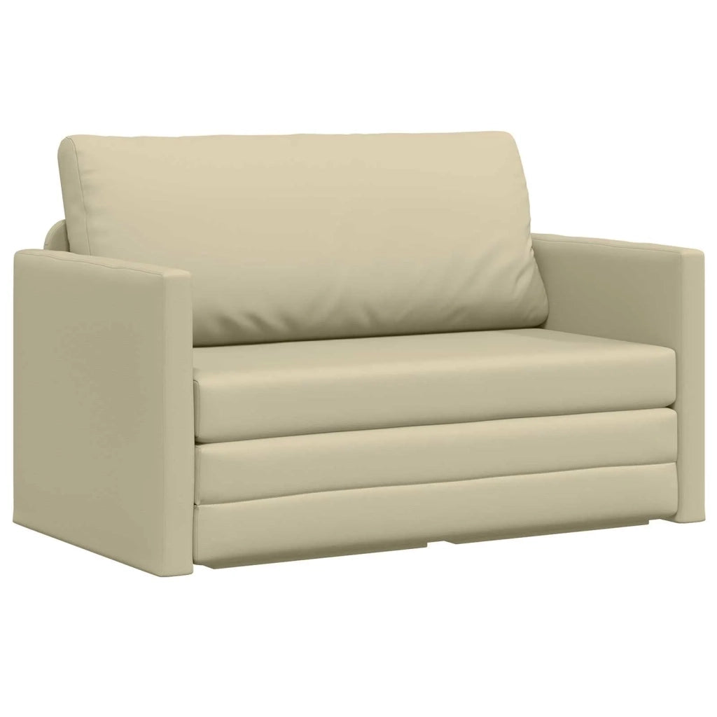 Divano letto Crema 124 x 71 x 78 cm Pelle Artificiale 4106709