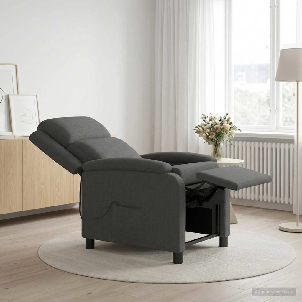 Divano Sedia-Poltrona Massaggiante Grigio Scuro Tessuto 414145