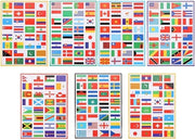 7 Fogli di Sticker per Bandiera Nazionale - Sticker per Decorazione - Sticker per Bandiera del Mondo - Decorazione per Mondiali e Olimpiadi