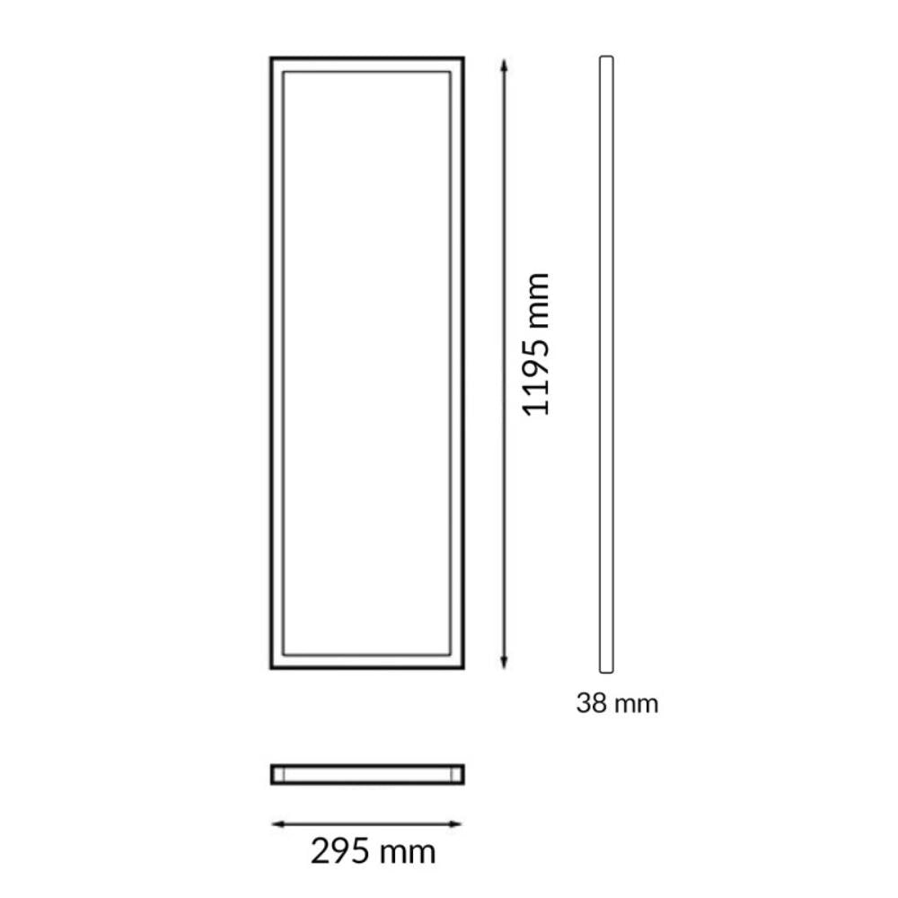 Pannello led rettangolare 120x30cm 40w 4000lm 3cct bianco serie home