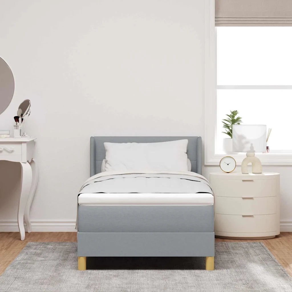 Letto a molle con testiera Grigio chiaro 200 x 80 cm Tessuto 3341258