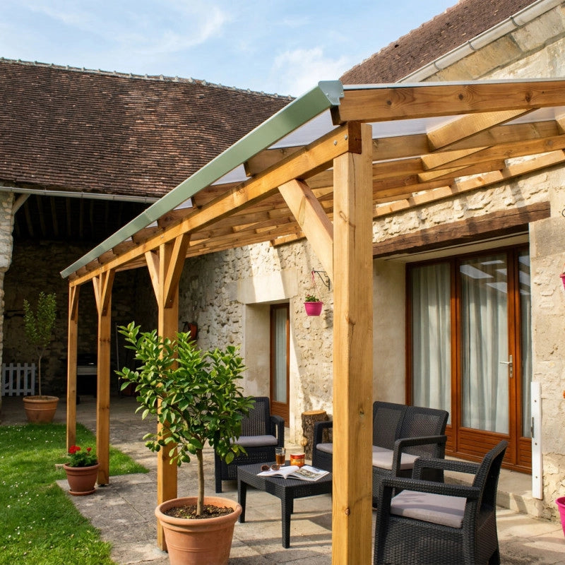 Tetto Couv'Terrasse in legno 3x9,2m - con tetto