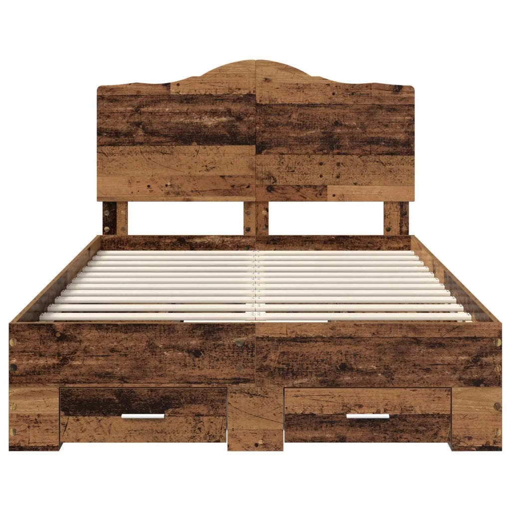 Struttura del letto con testiera Legno vecchio 120 x 190 cm 3413637