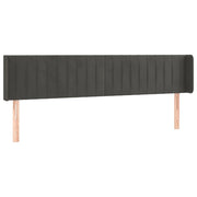 Testiera | Testata ad Orecchio Grigio Scuro 163x16x78/88 cm in Velluto