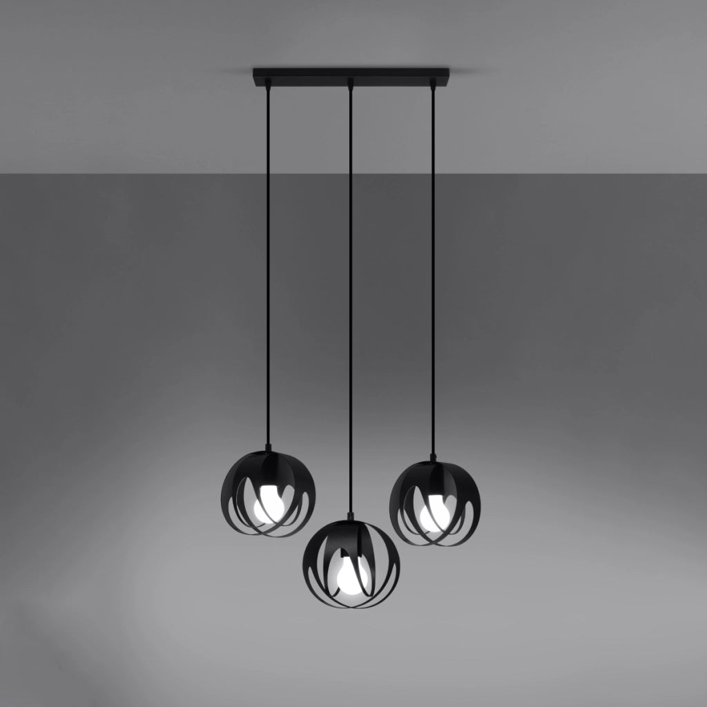 Lampada a sospensione TULOS 3L nero