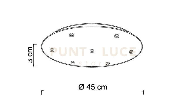 BASE-7L C LED Base tonda led integrato d.45cm cromo