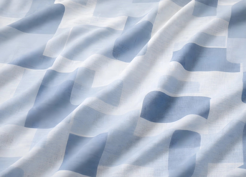 Sacco Copripiumino In 100% Cotone Made Italy Disegno Brick - Piazza E Mezza - Azzurro
