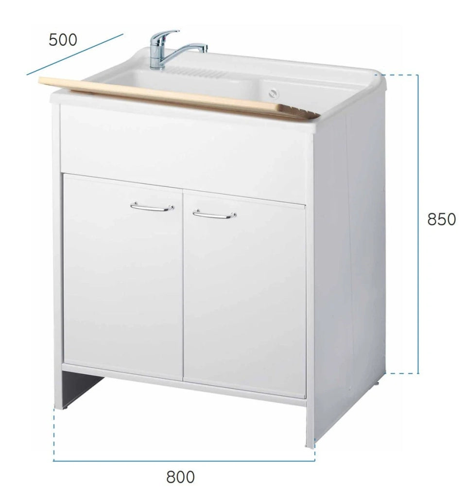 Mobile lavatoio a 2 ante in kit 80x50cm modello Garden per interni ed esterni , pratico e resistente