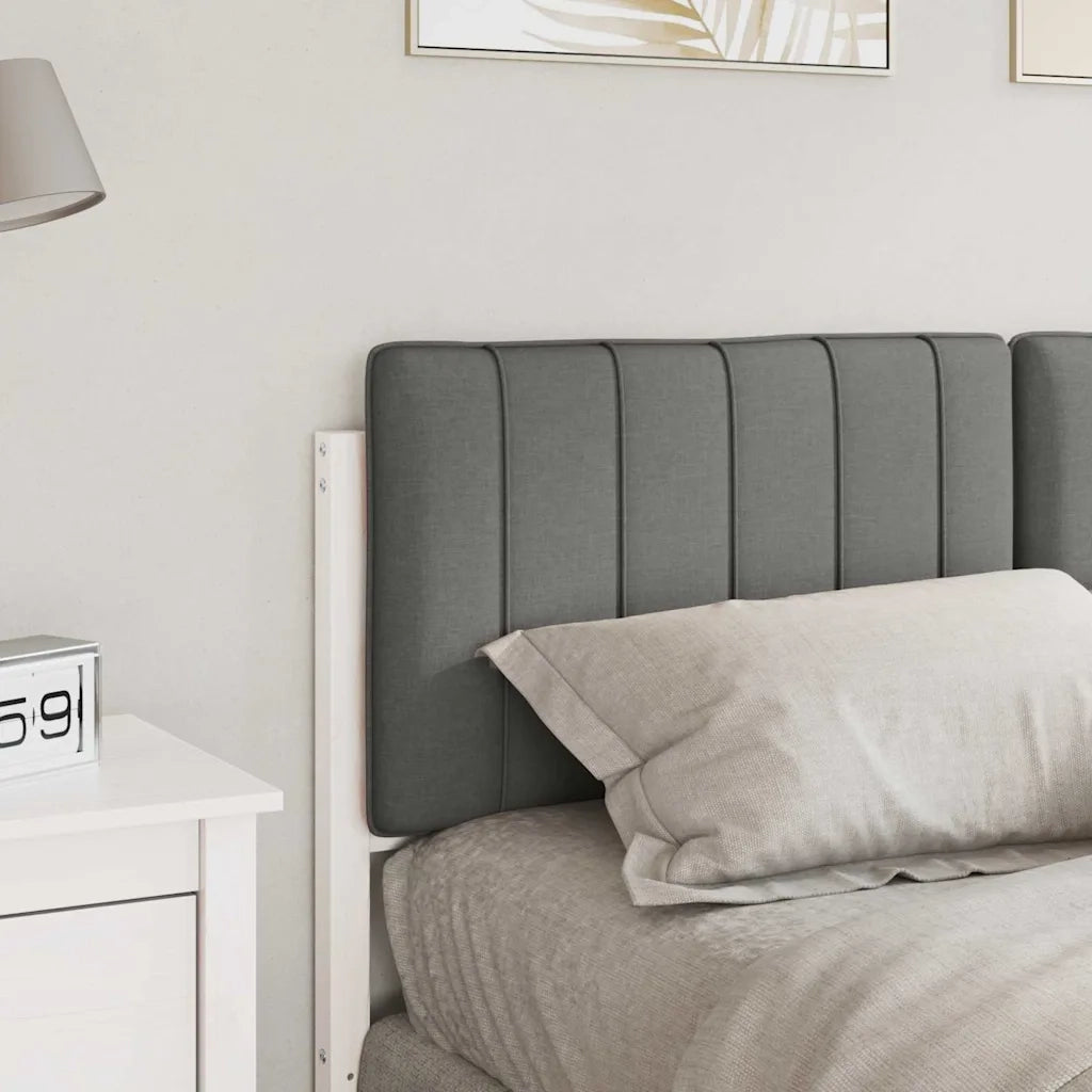 Testiera imbottita Bianco e grigio chiaro 140 cm Pino massello