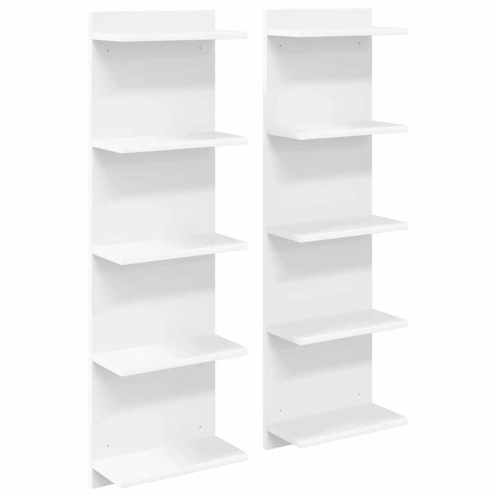 Scaffale da parete 2 pz Bianco 30 x 15 x 100 cm 8012397
