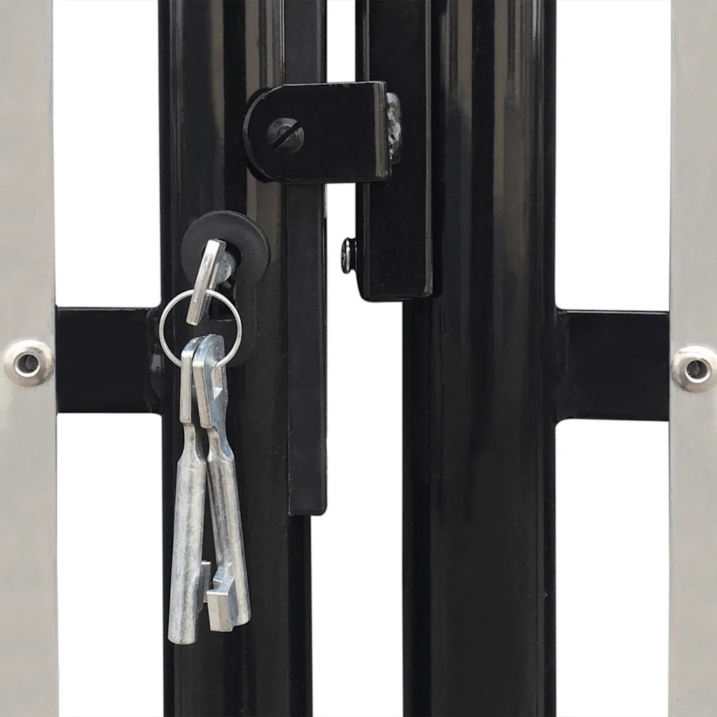 Cancello per Recinzione a una Porta Nero 300x100 cm 141691
