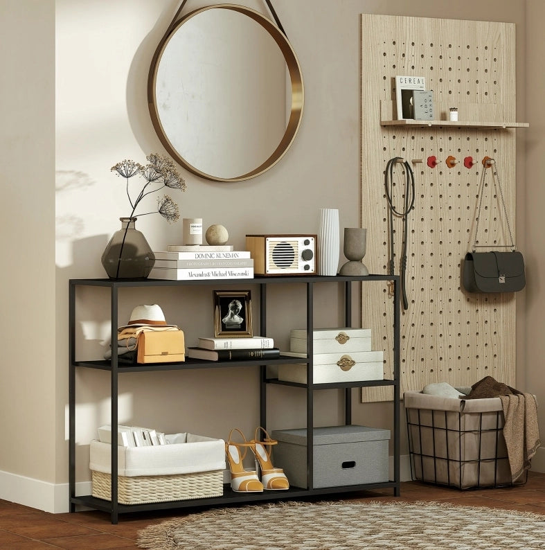Tavolo consolle in acciaio nero 110 x 30 x 75 cm