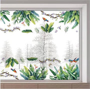 Decorazione per Finestre Tropicali - Sticker per Vetro - 116x30cm - Decorazione Riciclabile per Porte e Finestre - Sticker per Vetrata di Camera.