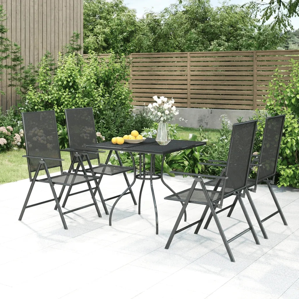 Set da Pranzo da Giardino 5 pz in Acciaio Antracitecod mxl 76743