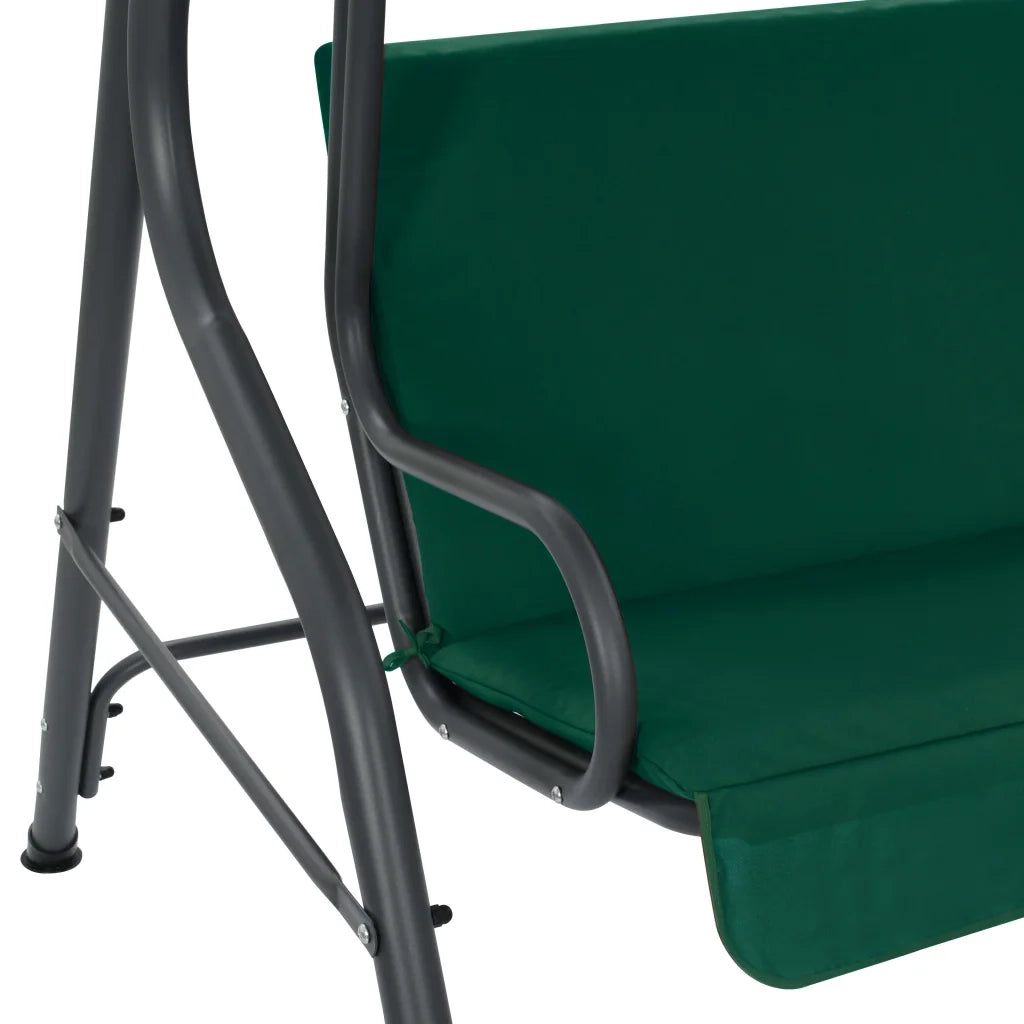 Panchina a Dondolo da Giardino Verde 170x110x153 cm in Tessuto cod mxl 43318