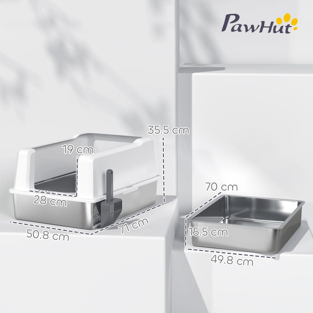 Lettiera per Gatti Impermeabile ¨C Zephmum ¨C Bianco, ABS, 71x50.8x35.5 cm