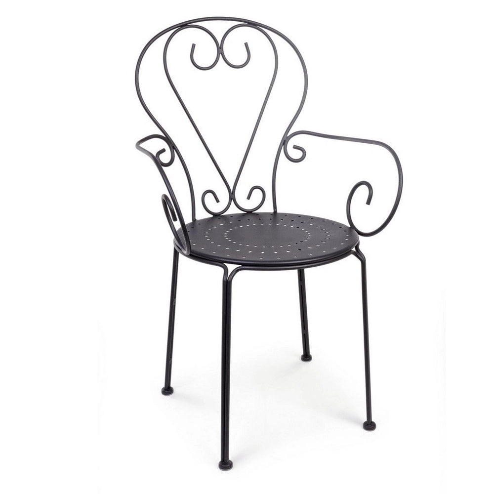 Sedia da Giardino Esterno Pranzo in Metallo Acciaio Terrazzo Impilabile Etienne Colore principale: Grigio scuro