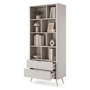 Biblioteca Kabavasi, Libreria 2 Cassetti, 88x38x194h cm Beige