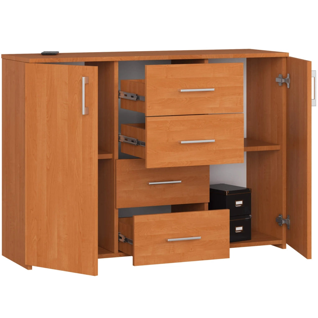 Cassettiera AKORD K45 Cassettiera Ontano 110 cm 2 ante 4 cassetti 110x35x80 cm
