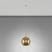 Sospensione Incasso Contemporanea Future Metallo Nero Vetro Oro 1 Luce E27