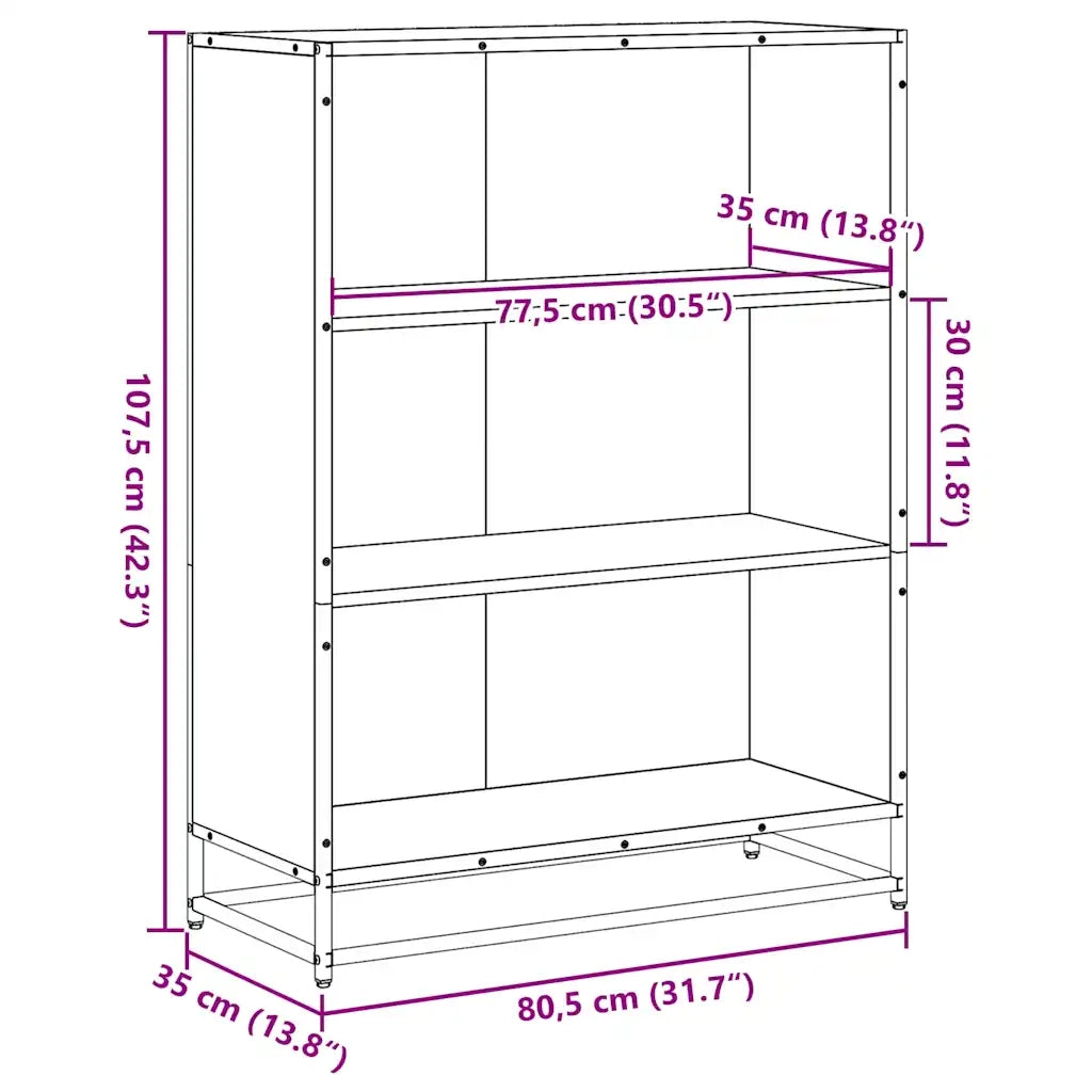 Libreria Rovere Marrone 80,5x35x107,5 cm in Legno Multistrato 849123