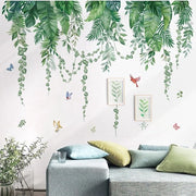 Decorazione per parete con foglie tropicali - Muurstickers per sala da letto - Muurstickers per soggiorno - Decorazione per parete con piante - Muurstickers self-adesivi - Facile da applicare