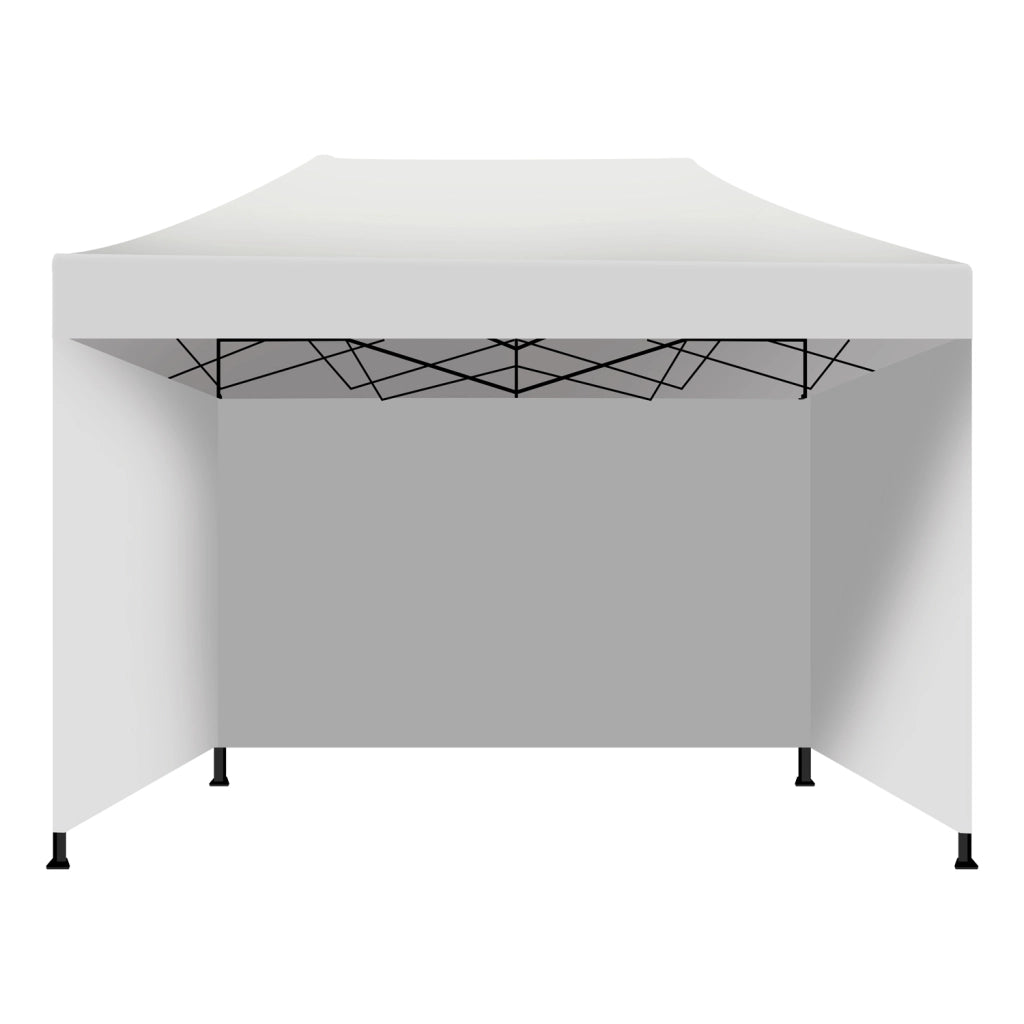 Taman Tenda / Gazebo Per Giardino 3X4,5 Mt Impermeabile Tendone Pieghevole Per Fiere E Mercati Con Teli Laterali Colore Bianco