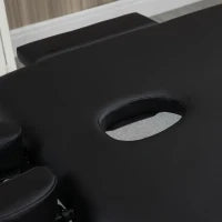 Lettino per Massaggio Portatile e Pieghevole con Altezza Regolabile e Seduta Imbottita, 186x71x62-83 cm, Nero
