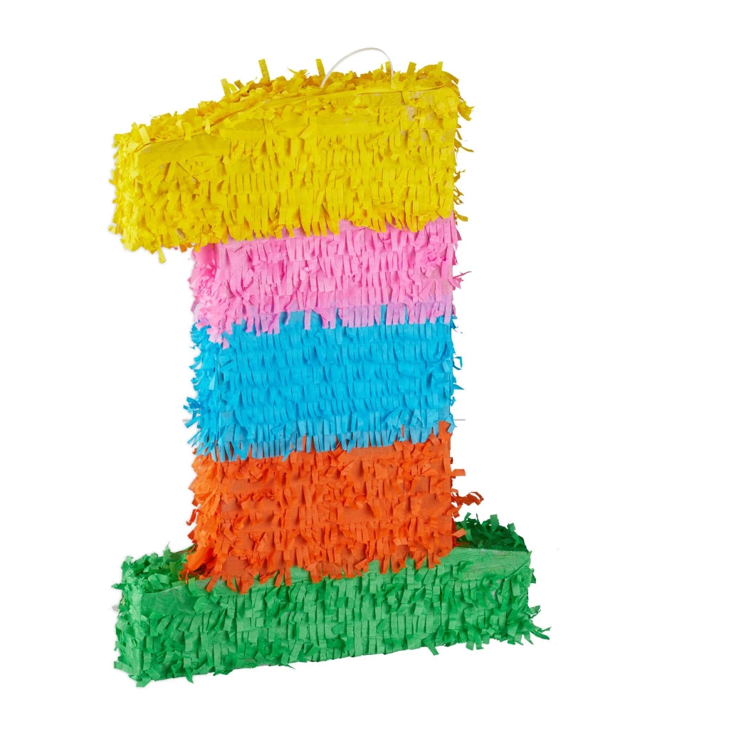 Pignatta a numero multicolore da riempire 50,5 x 35,5 x 7,5 cm atmosfera festosa decorazione in carta colorata 13_0006881