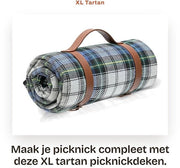 Tessuto da picnic XL impermeabile - Maniglia portatile - Drenante contro la sabbia - Super soffice - Pieghevole compatto - Disegno tartan - Tela da picnic
