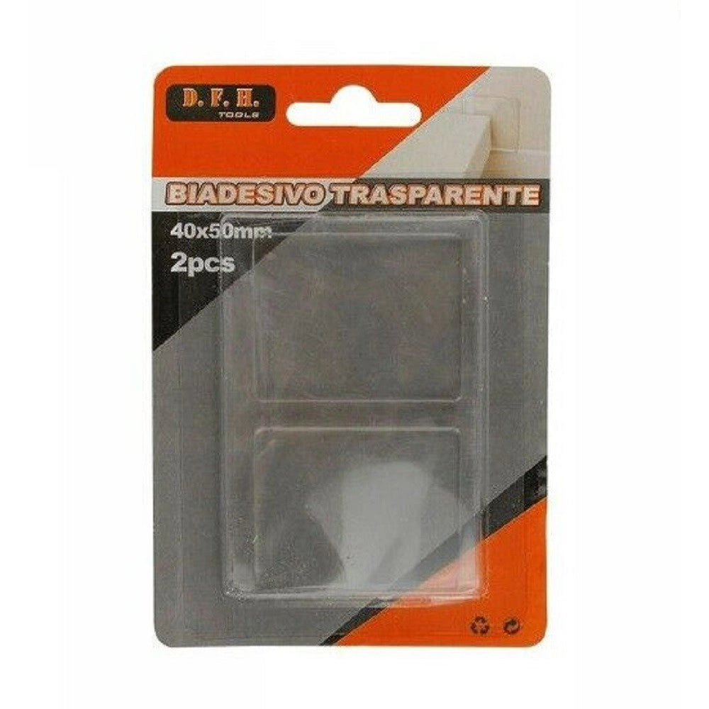 Trade Shop - Set 2 Pezzi Strisce Gommini Biadesivo Trasparente Protezione Casa 40x50mm 66103 -