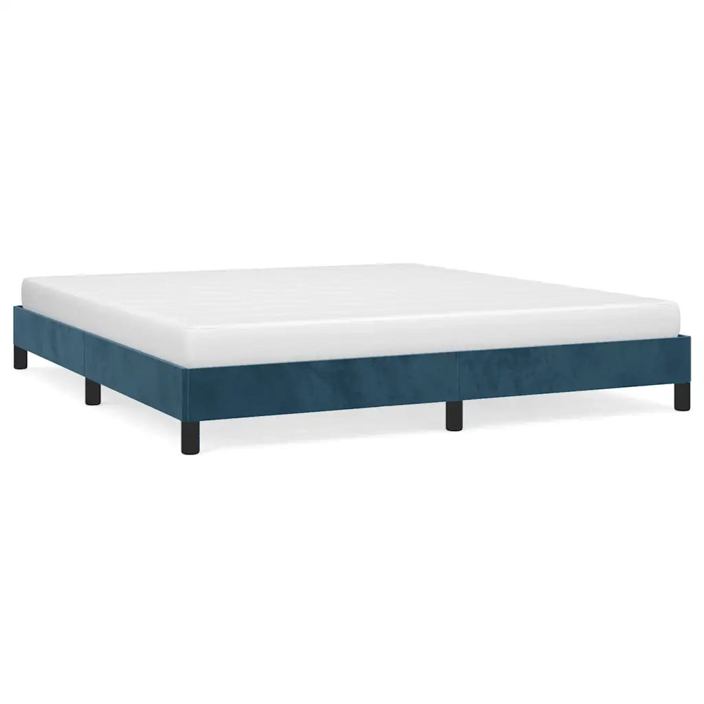 Letto matrimoniale | Letto per adulti | Giroletto senza Materasso Blu Scuro 160x200 cm in Velluto